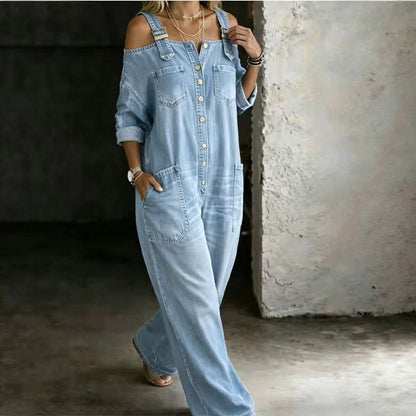 ⏳🔥LIMITED-TIME 70% OFF! 👗 Loose Fit Wide-Leg Overall Jumpsuit with Pockets – Effortless Comfort & Style ✨
