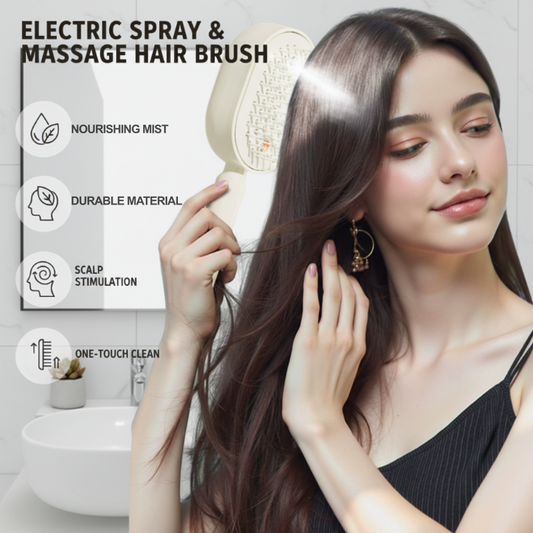 ⏰Last 3 hours Sale💇‍♀️Electric Spray & Massage Hair Brush
