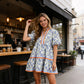 ⏰Summer Hot Sale 70% OFF💃Women's V Neck Floral Short Puff Sleeve Patchwork Casual Boho Mini Dress👍✨Soft Fabric & Comfortable Fit