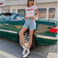 👖 50% OFF NOW!🌞Women's Classy Mid-Rise Tassel Hem Baggy Denim Short– Breathable, Versatile & a Perfect Summer Wardrobe Essential 👚✨