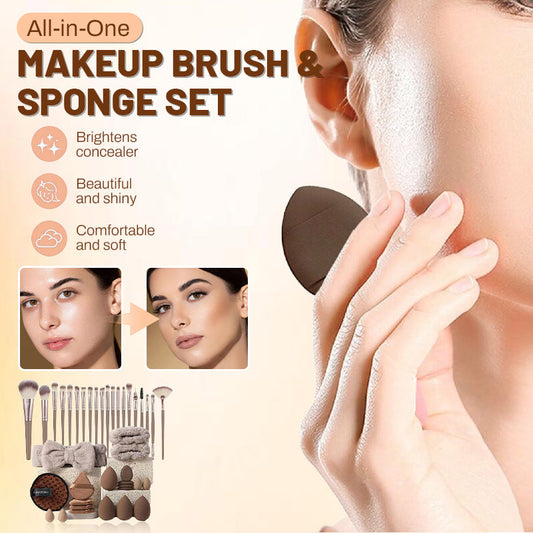 💡💓Surprise Price: Only £14.99!!🔥All-in-One Makeup Brush & Sponge Set
