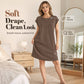 👗 50% OFF NOW! 🌸 Women's Crew Neck Solid Color Dress – Soft & lightweight – Perfect for work, beach or everyday elegance – versatile and comfy ✨🌿