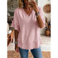 💖LAST DAY SALE ONLY￡11.99!!💖Women's Boho V-Neck T-Shirt with Frayed Edges🌿 – Loose Fit, Breathable Summer Top in Soft Cotton👚