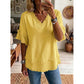 💖LAST DAY SALE ONLY￡11.99!!💖Women's Boho V-Neck T-Shirt with Frayed Edges🌿 – Loose Fit, Breathable Summer Top in Soft Cotton👚