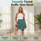Women’s Elastic High Waist Tiered Ruffle Skort