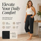 ⏳LAST DAY SALE ONLY￡11.99!!🌸Women's High-Waisted Wide Leg Cropped Capri Pants Pocket Yoga Leggings