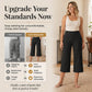 ⏳LAST DAY SALE ONLY￡11.99!!🌸Women's High-Waisted Wide Leg Cropped Capri Pants Pocket Yoga Leggings
