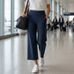 ⏳LAST DAY SALE ONLY￡11.99!!🌸Women's High-Waisted Wide Leg Cropped Capri Pants Pocket Yoga Leggings
