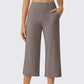 ⏳LAST DAY SALE ONLY￡11.99!!🌸Women's High-Waisted Wide Leg Cropped Capri Pants Pocket Yoga Leggings