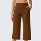 ⏳LAST DAY SALE ONLY￡11.99!!🌸Women's High-Waisted Wide Leg Cropped Capri Pants Pocket Yoga Leggings