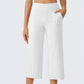 ⏳LAST DAY SALE ONLY￡11.99!!🌸Women's High-Waisted Wide Leg Cropped Capri Pants Pocket Yoga Leggings
