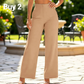 🌿LAST DAY SALE: ONLY ￡19.99!!🌼 Ladies' Solid Wide Leg Trousers — Loose Fit | Side Pockets | Versatile Neutral Colours
