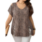 ⏳LAST DAY SALE ONLY ￡13.99!!🔥Women's Leopard Print Loose V-Neck T-Shirt