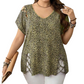 ⏳LAST DAY SALE ONLY ￡13.99!!🔥Women's Leopard Print Loose V-Neck T-Shirt