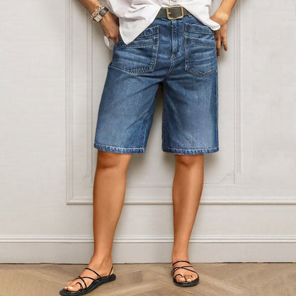 ⌛Limited-time offer-Women's Classic Straight-Leg Denim Crop Pants