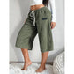 💖LAST DAY SALE 65% OFF💖🎁Women's Ribbed Wide-Leg Drawstring Cropped Pants