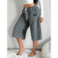 💖LAST DAY SALE 65% OFF💖🎁Women's Ribbed Wide-Leg Drawstring Cropped Pants