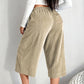 💖LAST DAY SALE 65% OFF💖🎁Women's Ribbed Wide-Leg Drawstring Cropped Pants