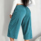 💖LAST DAY SALE 65% OFF💖🎁Women's Ribbed Wide-Leg Drawstring Cropped Pants