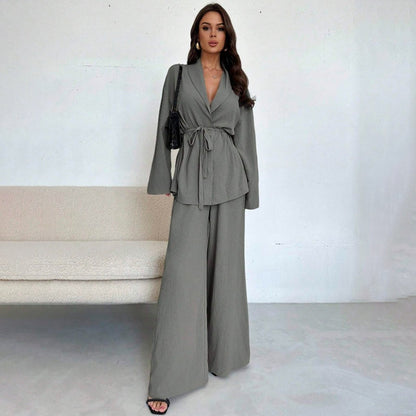🎁2026 New Arrivals 50% OFF💥Women’s Elegant V-Neck Top & Wide-Leg Pants 2-Piece Set💗✨