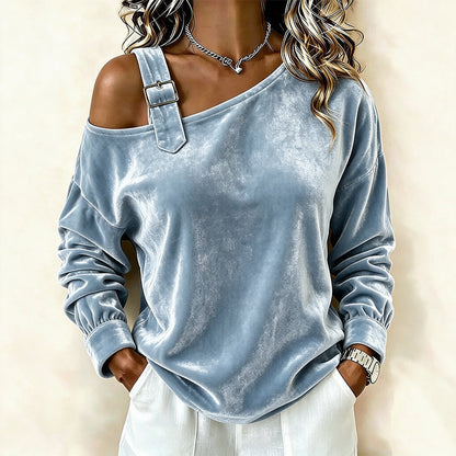 🎁2026 New Arrivals 50% OFF💥Women's Off Shoulder Loose Pullover Top