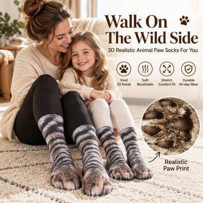 🐱😍New Arrivals: Limited Time Buy 2 Get 1 Free⏳Unisex Adult & Kids Animal Paw Crew Socks