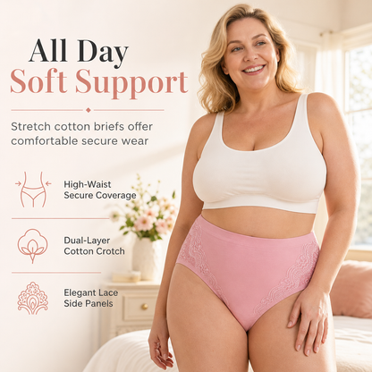 ⏳LAST DAY SALE ONLY ￡6.99!!🔥 🎁Skin-Friendly Crotch Comfort, Secure High-Waist Coverage | Plus Size High Waisted for Women with Cotton Crotch Briefs for Middle Aged and Elderly